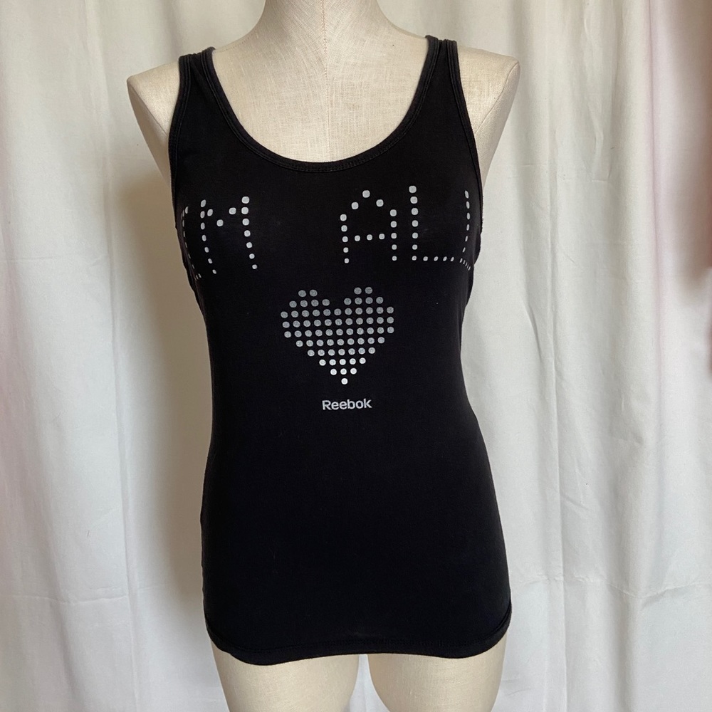 Reebok I’m all heart Sz S black tank top